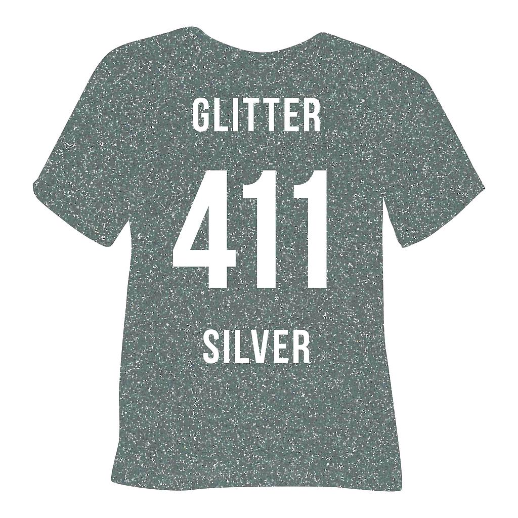 POLI FLEX GLITTER 411 SILVER 15"