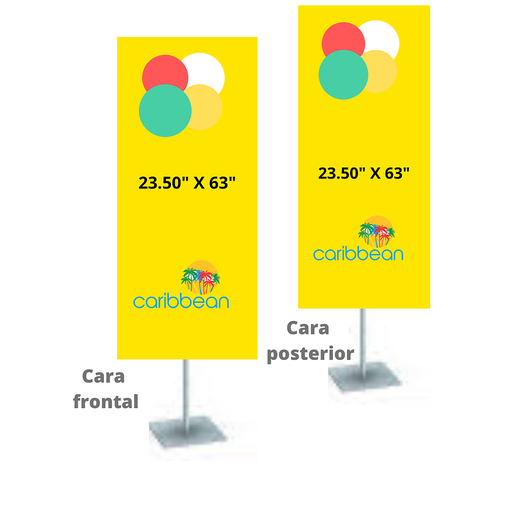 [EXPOBAND-DOUBLE-SIDE-SQUARE] DISPLAY BASE CUADRADA 23.50" X 63" DOBLE CARA