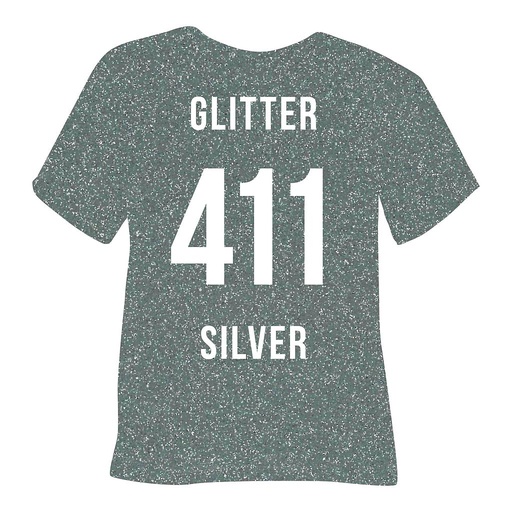[411SV15030] POLI FLEX GLITTER 411 SILVER 15"