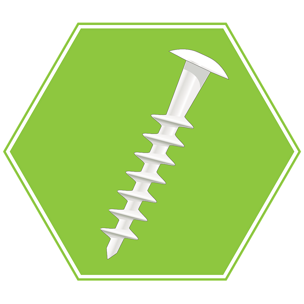 DGS PLASTIC SCREWS 2" WHITE