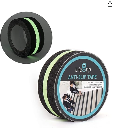 [NEGRO/FLORESCENTE] CINTA ANTIDESLIZANTE NEGRA/ VERDE 2" X 30" 